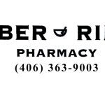 Black text on a white background reads "Timber Ridge Pharmacy" with a mortar and pestle symbol between the words. Below, the phone number (406) 363-9003 is displayed.